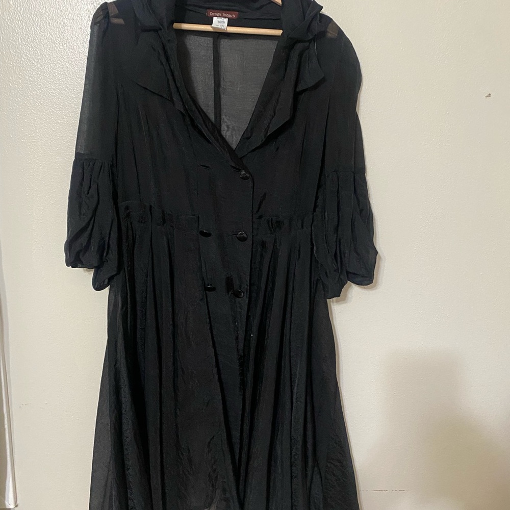 Unique Vintage Sheer Black Women's Dress